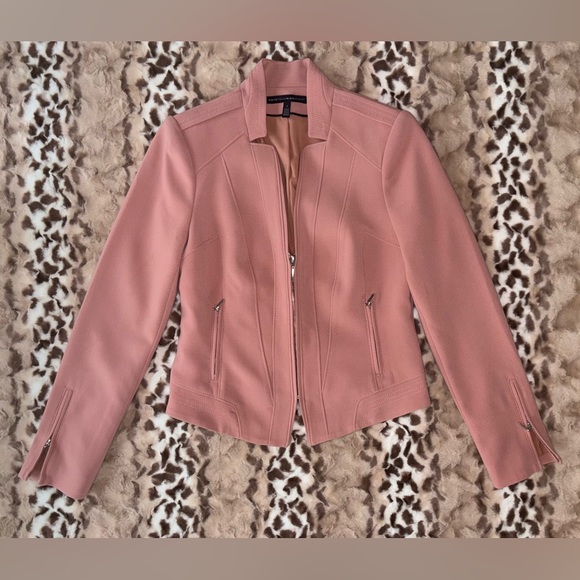 White House Black Market Zip Front Moto Blazer Jacket - Picture 4 of 6